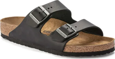 Produktbild von Birkenstock Arizona Natural Leather Narrow Fit - Schwarz, 7,5