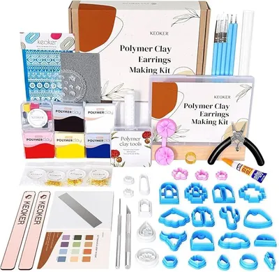 Imagen del producto de Silecomplaza: Kit para crear pendientes con plastilina, set de creación de joyería para jóvenes y adultos, kits de diseño de moda para niñas