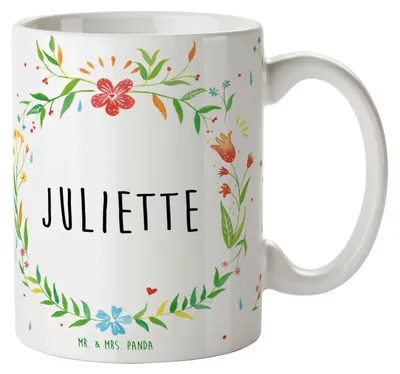 Produktbild von Mr. & Mrs. Panda Teetasse Juliette - Geschenk, Kaffeebecher, Kaffeetasse, Trinkbecher, haferl, Tasse, Keramiktasse