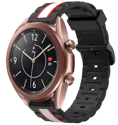 Produktbild von Strap-it Samsung Galaxy Watch 3 41mm Special Edition Armband (Schwarz/Weiß)