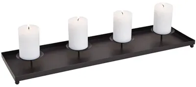 Immagine prodotto di d'Avvento grande in metallo con candela allungata nera 60 cm