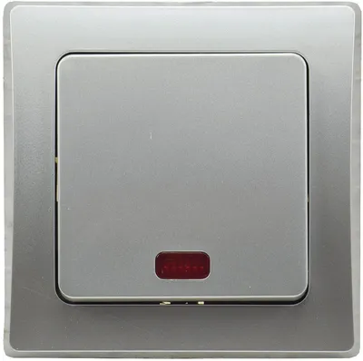 Immagine prodotto di Interruttore di comando ChiliTec DELPHI con lampada 250V AC / 10A, con cornice, da incasso, argento