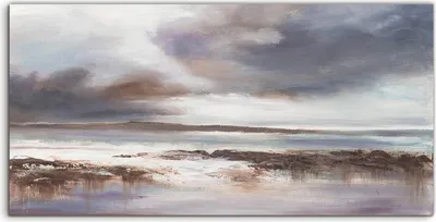 Produktbild von Coloray Acrylbild 120x60  Wandbild Acrylbilder Stürmischer Strand Meer landschaft