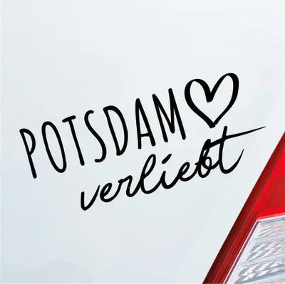 Produktbild von Auto Aufkleber Potsdam verliebt Herz Stadt Heimat Liebe Car 19x8 cm Schwarz Glanz Sticker Heckscheibenaufkleber