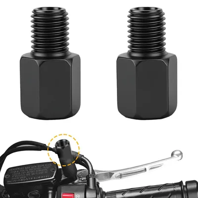 Image de Adaptateur de rétroviseur, adaptateur de rétroviseur pour scooter M10 vers M10 (filetage à gauche/à droite), vis pour rétroviseurs de motos, scooters et cyclomoteurs (M10 vers M10)