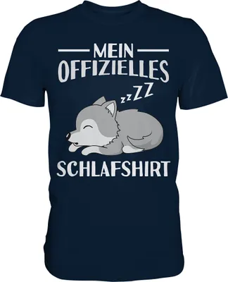 Produktbild von Offizielles Schlafshirt Nachthemd Schlafanzug Pyjama Wolf T-Shirt – Navy / XL