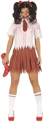 Immagine prodotto di Costume da zombie scolaretta per donna taglia S - M, taglia:S