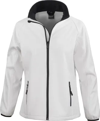 Image de Result Core - Veste Softshell à imprimer pour femmes BC5519 (M) (Blanc/Noir)