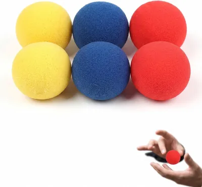 Productafbeelding van Sponsballen - Set van 6 - 4,5 cm (3 kleuren x 2) - Zachte Magic Sponge Balls voor tovertrucs en close-up magie
