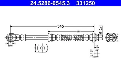 Produktbild von ATE 24.5286-0545.3 Bremsschlauch Vorne für MITSUBISHI Lancer VII Limousine (CSA, CTA) Lancer VII Kombi (CSW, CTW) LANCER CARGO Kasten/Kombi (CSW)