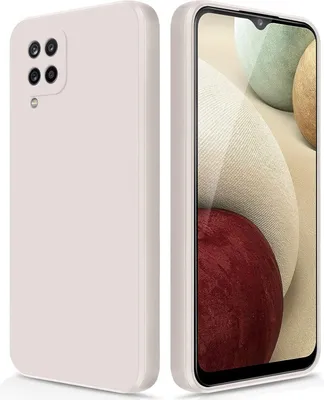 Produktbild von Silikon Hülle für Samsung Galaxy A12 Flüssigsilikon Dünn Gel Gummi Matt Kratzfeste Schutzhülle Weiß