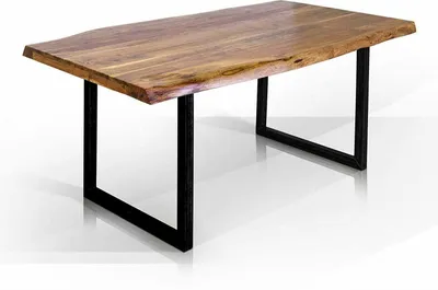 Produktbild von Bellary Esstisch mit U-untergestell 180x90x76 cm schwarz/natur