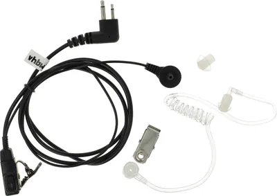 Produktbild von vhbw Headset kompatibel mit Motorola GP88, GP300, GP73, GP600, GP68, CP040 Funkgerät - transparent, schwarz, Akustikschlauch