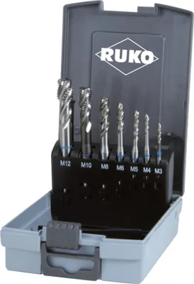 Image de Tarauds à machines Ruko DIN371 / 376-35Grad M3-M12 HSS Cassette plastique - 245058RO