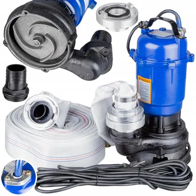 Produktbild von Fäkalienpumpe Tauchpumpe 1,5KW Schmutzwasserpumpe 25000 L/H  20 Meter Schlauch + Storzkupplung