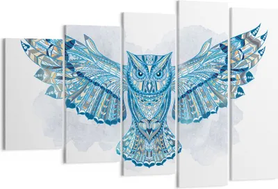 Produktbild von Bild auf Leinwand - Leinwandbild - Eule Flügel Tierwelt Grafik - 150x100cm - Wand Bild - Wanddeko - Leinwanddruck - Bilder - Kunstdruck - Wanddekoration - Leinwand bilder - Wandkunst - EG150x100-3087