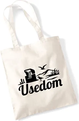 Produktbild von Huuraa Jutebeutel Usedom Strandmotiv 10 Liter Natural Baumwolle Tasche Geschenkidee