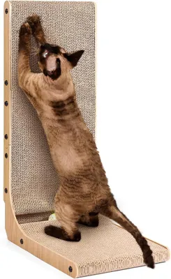 Produktbild von Kratzbrett Katze, 68 cm Hohe L Förmige Kratzpappe für Katzen, Katzenkratzbrett, Super stabil Katzenspielzeug Katze, Langlebige Kratzpappe für Katzen
