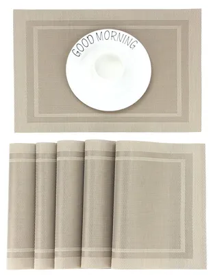 Productafbeelding van Onderzetters - PVC - 6 stuks - Antislip - 45 x 30 cm - Beige