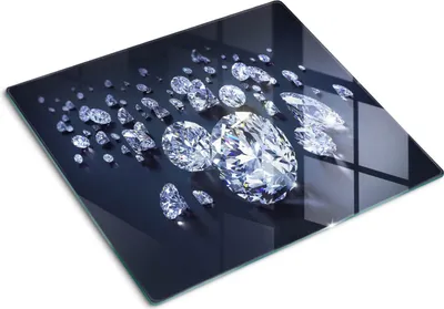 Obrázok produktu pre Sklenená ochranná doska – Kryt varnej dosky – Kryt na indukčnú dosku – 60x52 cm  – Rýchle čistenie – Tvrdené sklo – Diamanty