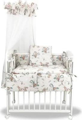Produktbild von Baby-Delux Beistellbett Babybett 90x40 weiß inkl. Matratze, Bettwäsche Set komplett Pony