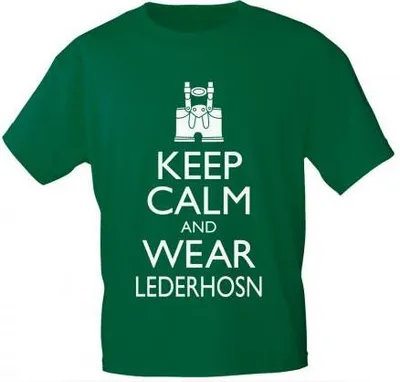 Produktbild von T-Shirt mit Print - Keep calm and wear Lederhosen - 12907 - versch. Farben zur Wahl - S-XXL Color - schwarz Größe - L