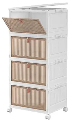 Aufbewahrungsboxen mit Deckel, 4er-Set, 28 L, Kunststoff, stapelbar