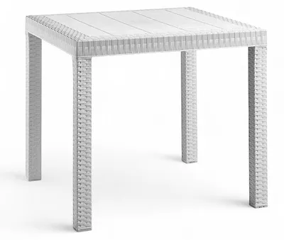 Obrázek produktu pro Modulární stůl z pryskyřice s ratanovým vzhledem, 90 x 90 x V 72 cm, Latir – bílý