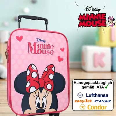 Produktbild von Disney Minnie Mouse Koffer Trolley Kinder Mädchen Kinderkoffer Micky Maus