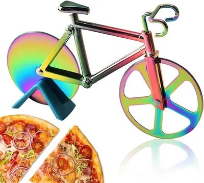 Image de Coupe-pizza haut de gamme en acier inoxydable - Idéal pour les fêtes - Antistatique - Coupe facile