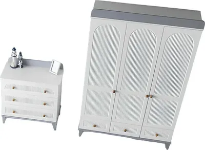 Produktbild von Modern Kinderzimmer Set Kleiderschrank Kommode Schreibtisch Weiß 3tlg Neu