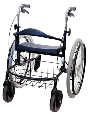 Produktbild von Wheellator, 2in1 Rollstuhl und Rollator, Transportrollstuhl, klappbar, Farbe:schwarz