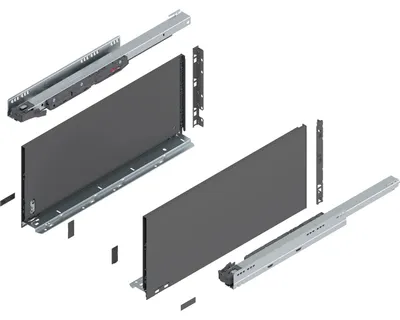 Produktbild von Blum Legrabox pure H F Schubladenschienen Set | 1 Paar, 40kg 550mm | Tip On Vollauszug, oriongrau