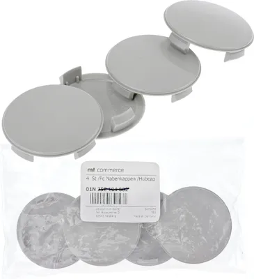 Produktbild von 4X 56,5mm Nabenkappen Felgen Deckel Radnaben Kappen Grau Gewölbt kompatibel mit Smart 451 453