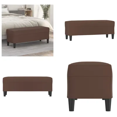Obrázek produktu pro vidaXL Lavice hnědá 100x35x41 cm Imitace kůže - Lavice - Lavice - Lavice