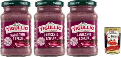 Produktbild von Star Tigullio GranPesto Pesto Rettich e geräucherter Schinken 3x 190 g Sauce Soß + Italian Gourmet polpa 400g
