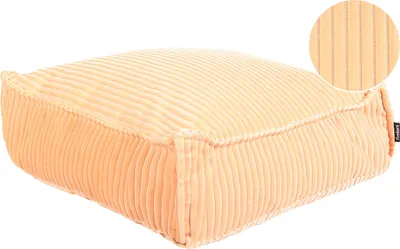 Produktbild von BELIANI Bodenkissen Pfirsichrosa aus Baumwolle Samtstoff 55 x 55 x 20 cm Quadratisch Sitzkissen Pouf Wohnaccessoires für Kinderzimmer