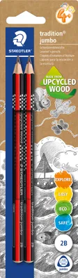 Zdjęcie produktu dla Staedtler 1285-0 BK2, 2B, Czarny, Czerwony, Trójkątny, 3 mm, 2 szt., PEFC