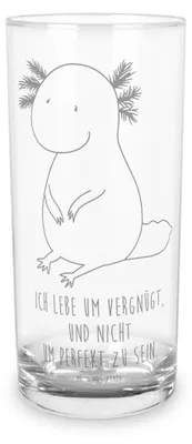 Produktbild von Mr. & Mrs. Panda Cocktailglas Axolotl Niedlich 400 ml - Transparent - Geschenk, Lebensweisheit, Trinkglas, Longdrinkglas, Tumbler, Freundin, Wasserglas, Glas, Fröhlich