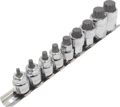 Obrázok produktu pre Sada XZN bitových kľúčov M4 - M18, 3/8'' - 1/2'', 9ks