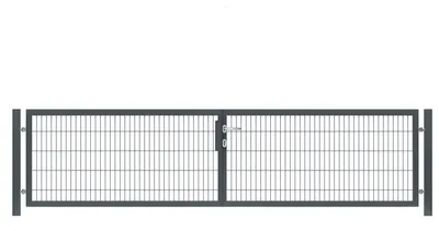Produktbild von 600 x 100 cm Doppelstabmatten Gartentor Vollrahmen Doppeltor 8/6/8 Anthrazit
