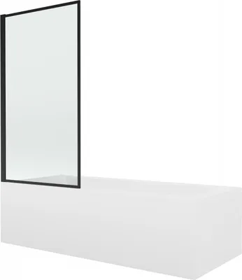 Produktbild von Mexen Vega Rechteckbadewanne 170 x 70 cm mit Verkleidung und 1-flügliger Duschabtrennung 70 cm, Schwarzes Design - 550117070X930