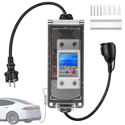 Digitaler Stromzähler 16A 230V, IP67, Speicherfunktion, LED