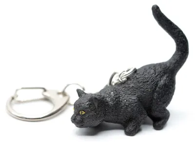 Produktbild von Katze Schlüsselanhänger Miniblings Anhänger Schlüsselring Halloween anschleichen