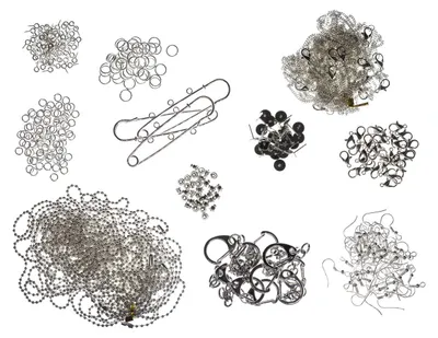 Produktbild von Schmuck Bastelset Set Groß Schmuckbasteln versilb. Ketten Ohrringe Ringe DIY L