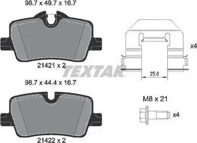 Obrázok produktu pre Bmw Zadné 3/4 Brzdové Doštičky 1,6-2,0 18-
