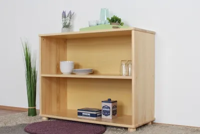 Produktbild von Bücherregal - 100 cm breit, Kiefer Holz-Massiv, Farbe: Natur