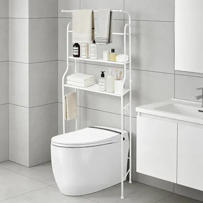 Produktbild von Toilettenregal,Badezimmerregal,Waschmaschinenregal,Badezimmer-Organizer-Regal,platzsparend,multifunktional über dem Toilettenregal 47x25x160cm Weiß