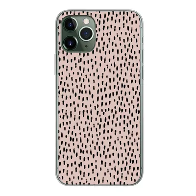 Produktbild von MuchoWow® Handyhülle Schutzhülle Hülle für iPhone 11 Pro Polka dots - Rosa - Schwarz Silikon Softcase Handy Hülle - Handy