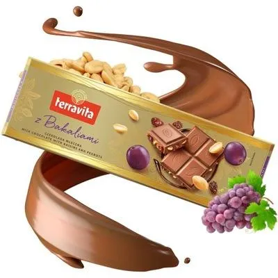 Zdjęcie produktu dla Terravita Czekolada mleczna z orzechami laskowymi 30% Nuts 100g okienko